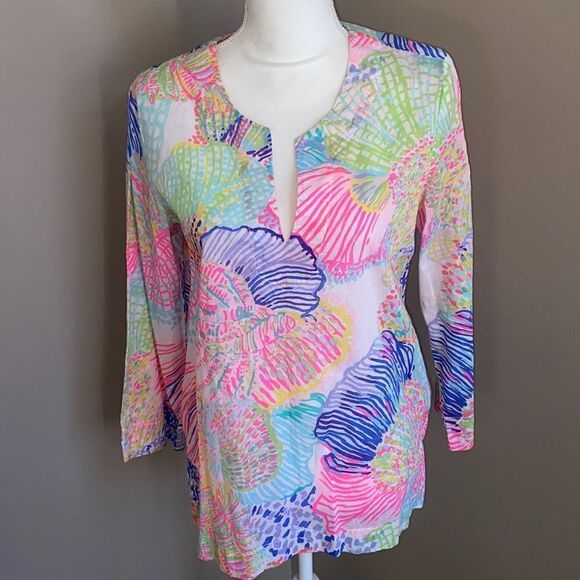 Lilly Pulitzer Amelia Island “Roar of the Seas” Tunic Top! - Picture 1 of 10